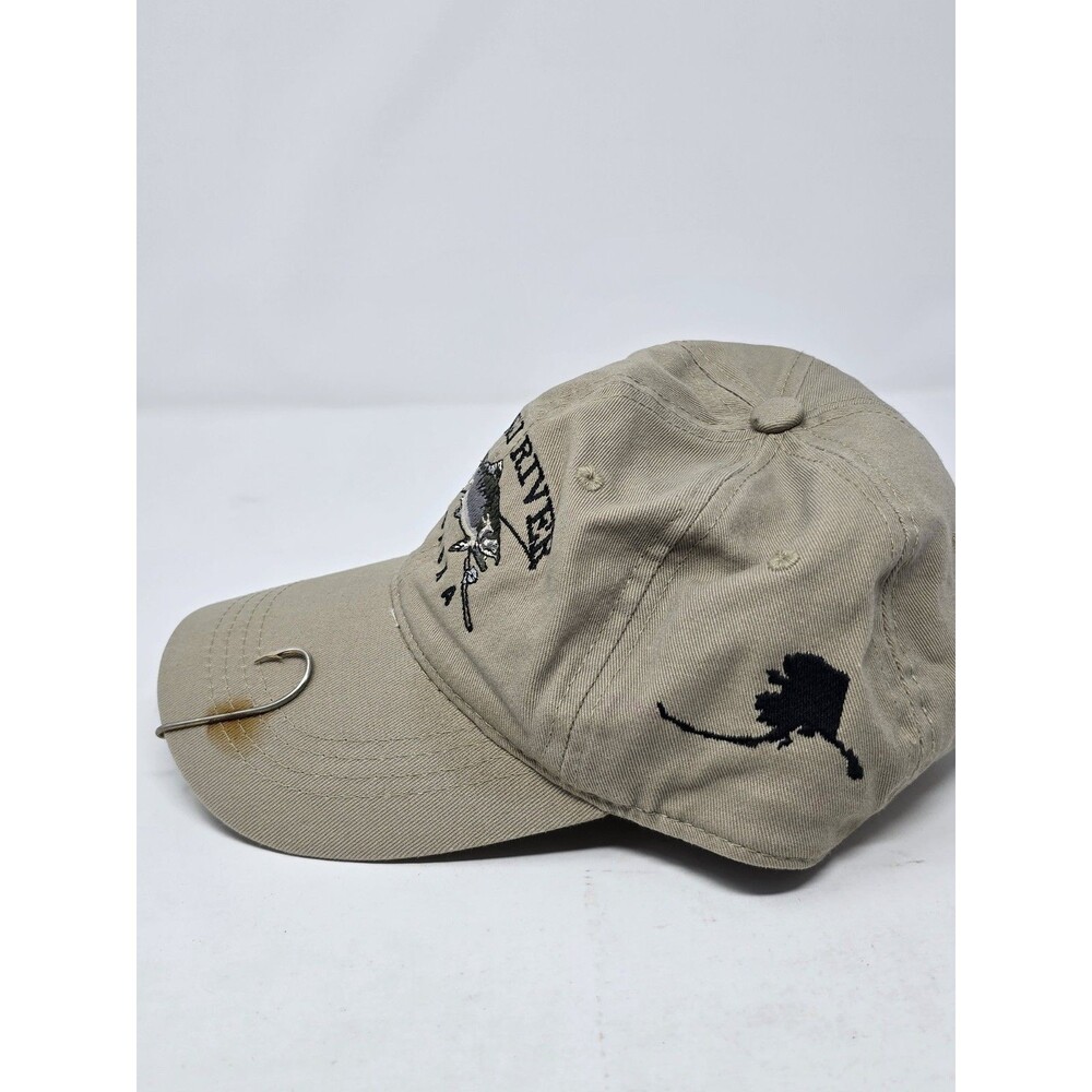 Kenai River Alaska Hat Cap Fishing W/ Fishhook On Brim
